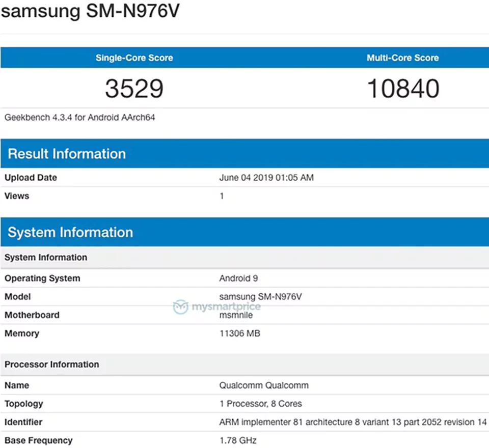 galaxy note 10 geekbench 5